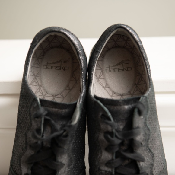 DANSKO Christina Gray Metallic Leather Lace Up Comfort Sneakers Wm's 40 (US 9.5) - Picture 7 of 9